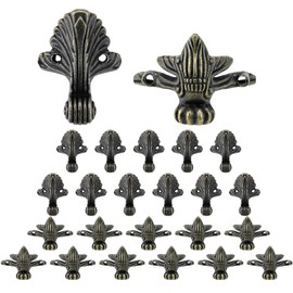 Coshar 24pcs Antique Bronze Jewelry Box Feet Corner Protector Wood Case Decorative Legs for Vintage Boxes