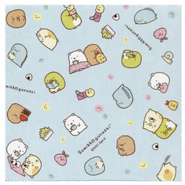 Pearl 20770 Glasses Wipes, Sumikko Gurashi, Light Blue, Glasses Cloth, Minimax, 7.7 inches (19.5 cm), Knitted, Made in Japan