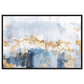 The Oliver Gal Artist Co. Abstract Wall Art Canvas Prints 'Eight Days a Week' Home Décor 15" x 10" Blue, Gold