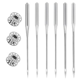 Naisfei 60 Pcs Home Sewing Machine Needles, Sewing Needles, Universal Sewing Machine Needles for Shirting, Thick Cloth, Leather, Canvas, Denim(65/9, 75/11, 90/14, 100/16, 110/18)