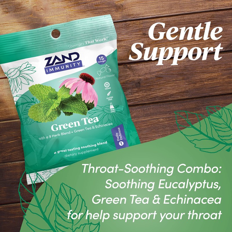 Zand Immunity Menthol HerbaLozenge Cough Drops | Peppermint, Eucalyptus, Herb