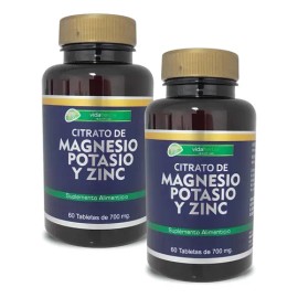 Suplemento Nutricional Magnesio Potasio Zinc VID HERBAL Tabletas Sin Sabor 60 Uds                                                                     