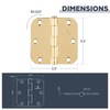 Door Hinges Polished Brass 3.5 Inch Interior Hinges 5/8" Radius