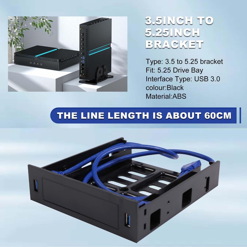 Plomevry 2 X USB 3.0 Front Panel with 3.5Inch Device/HDD