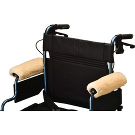 Nova Sheepskin Fleece Armrest Covers for Wheelchairs, Transport Chairs & Arm Chairs, Universal Fit, Washable, One Pair