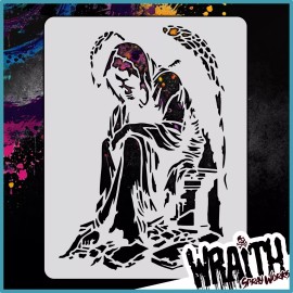Wraith SprayWorks Cemetery Statue #2 - Reusable Airbrush Stencil Template