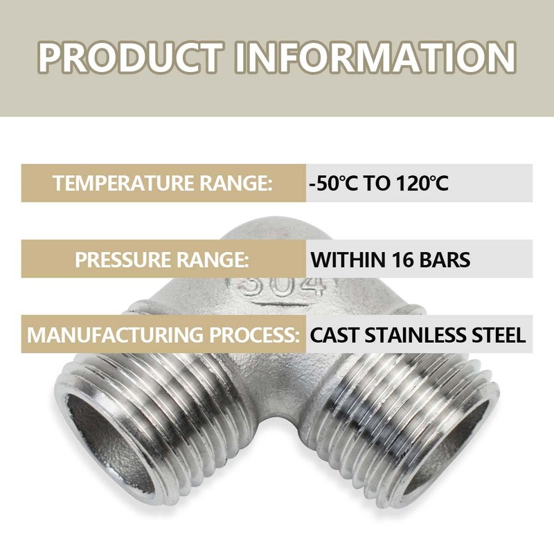 Bwintech 3 Pcs 90 Degree 3/4" Male to 3/4" Male