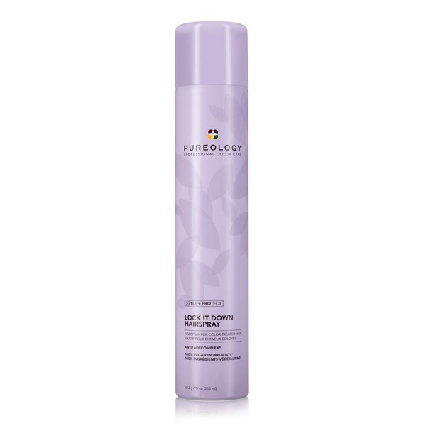 Pureology Style + Protect Lock It Down Hairspray for Color-Treated Hair, Maximum Hold, 11 Ounce