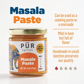 PUR Spices Masala Paste for Indian Cooking | Base Sauce or Marinade for Curry or Rice Dishes | Garam Masala | Plant Based, Gluten Free, No sugar added, Preservative and Additive Free I 6oz Jar