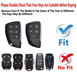 Yuebutor Key Fob Cover Case Compatible with Chevy 2021-2023 Suburban Tahoe GMC Yukon Buick Encore Avenir Accessories Shell (Blue-Single Set)