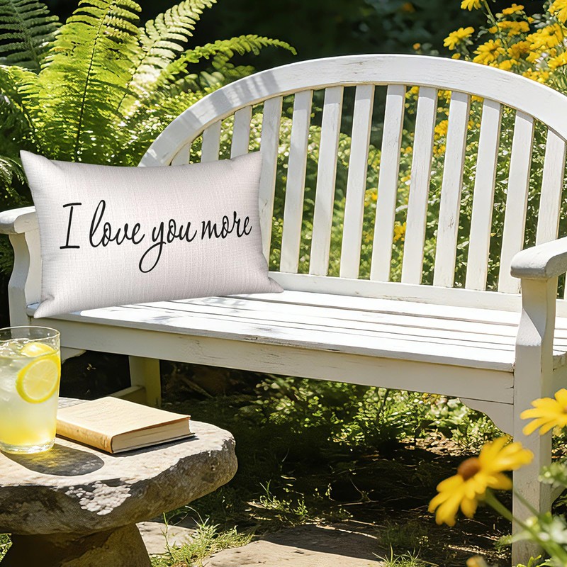 Nextchange I Love You More Quotes Pillow Covers, Linen Double-Sided