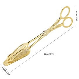 WGFOIP Bread Tongs, Serving Tongs, Vegetable Clips Stainless Steel Gripper Fried Steak Barbecue Tongs Clamp for Kitchen Utensil,Ice Tongs for Tea and Coffee Party(Golden tip)
