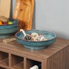 STE-CER Ceramic Fruit Bowl for Kitchen Counter,Decorative Pedestal Bowl for