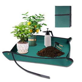 Repotting Mat for Indoor Plants Large Waterproof Plant Potting Mat Thickened Oxford Cloth Planting Mat Foldable Gardening Gifts for Women Gardeners Plant Lovers Green (29.5"x29.5")