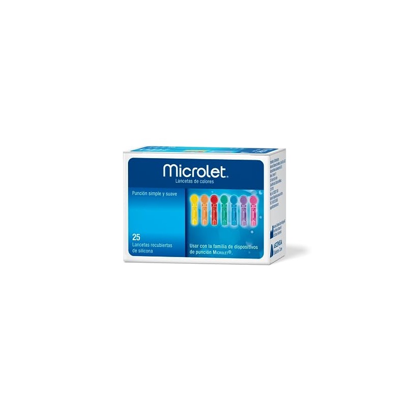 Microlet Lancetas Estériles, color, 25 count, pack of/paquete de
