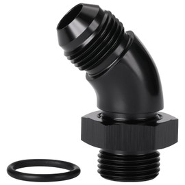 Podavelle 8AN Male Flare to 8AN -8 ORB O-ring Boss 45 Degree Full Flow Fitting Adapter Aluminum Black