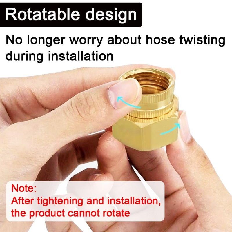 Joywayus Brass Swivel Pipe Fitting 3/4"GHT x 1"NPT Double Female