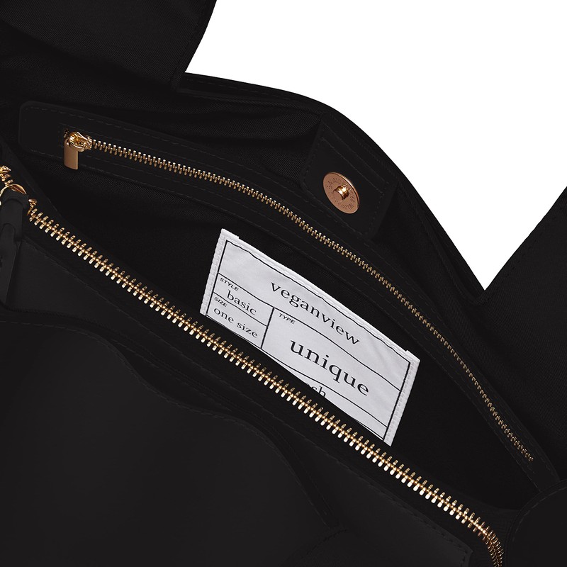 Vegan View Tote Bag TRIANGLE SHAPE Tote Bag, black (10)