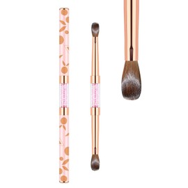 Pincel Para Uñas de Acrílico 100% Puro Kolinsky Doble Punta Pinceles Ovalados para Uñas con Mango de Metal Rosa para la Aplicación de Polvos Acrílicos Tamaño 8 y Tamaño 10