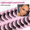 CINYOLA Mink Lash Fluffy Wispy False Eyelashes, 10 Pairs D