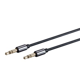 Monoprice Auxiliary Audio Cable - 3.5mm TRS, Gold Plated, 6 Feet, Black - Onyx Series