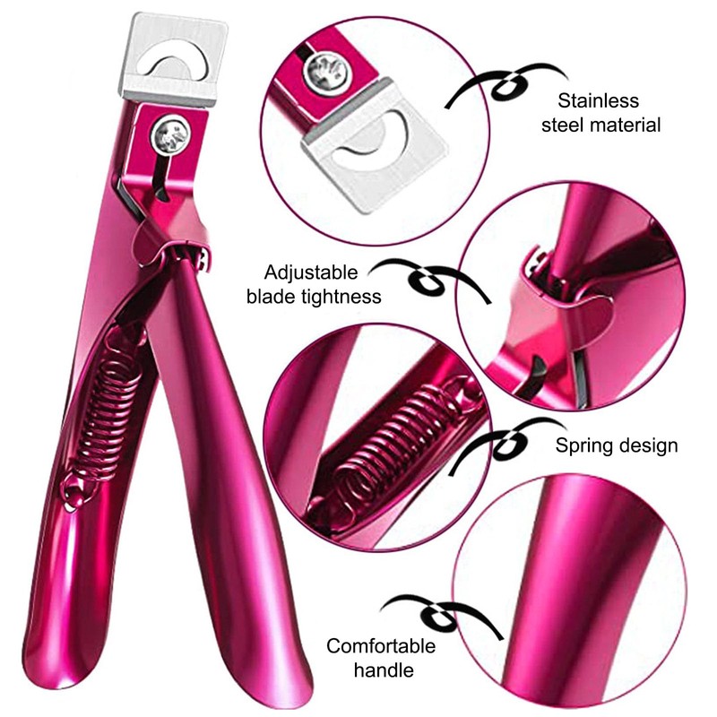 XEAOHESY 1 Piece Rose Red Acrylic Nail Clippers with 10pcs