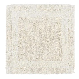 HOMESCAPES Small Bath Mat, Luxury 1600gsm Extra Soft 100% Cotton, Reversible Bathroom Mats Non-Slip, Washable, Super Absorbent, Quick-Dry, Cream Bathroom Rug, 50x50 cm Square