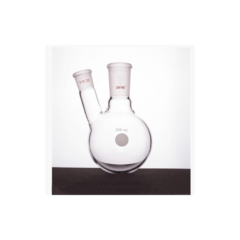 Glass Heavy Wall 2 Neck Round Bottom Flask, with 24/40