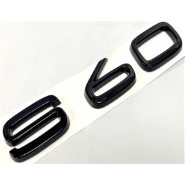 Unbranded BLACK S60 FIT VOLVO S60 REAR TRUNK NAMEPLATE EMBLEM BADGE LETTERS NUMBER