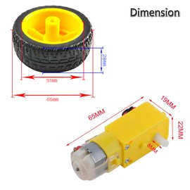 Stemedu DC Geared Gearbox Dual Shaft TT Motor Plastic Tire Tyres Chassis DIY DC 3-6V Anti-interferen for Arduino 1:48 Smart Car Robot (4 Sets)