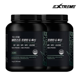 (익스트림) 밸런스드 프로틴 류신 1kg 2통 (50일분) (Extreme) Balanced Protein Leucine 1kg 2 Bottles (50 Servings)