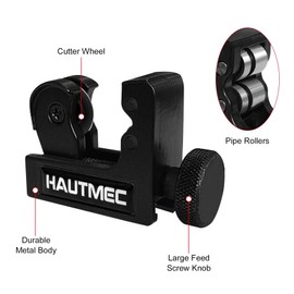 HAUTMEC Copper Pipe Cutter Mini Tube Cutter of Diameter from 1/8" to 7/8" OD (3-22mm), Pipe Cutters for PVC, Copper, Aluminum, and Thin Stainless Steel Tube HT0132-TC