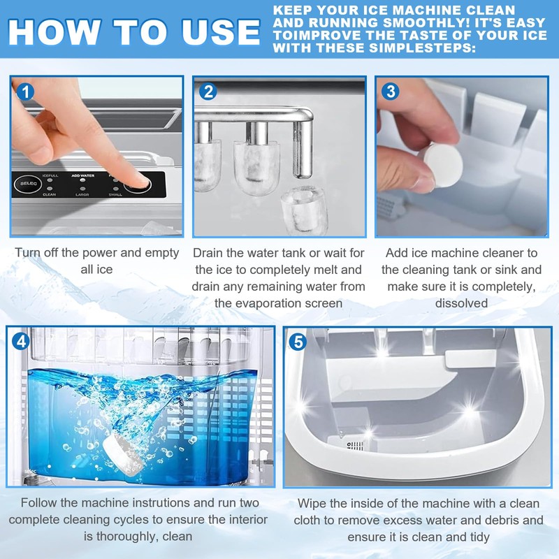 Hasmirk Ice Machine Cleaner Descaler Tablets-36PCS Ice Maker Cleaner Compatible