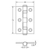 Door Hinges 3 inch Electro Brassed Ball Bearing Butt Hinges