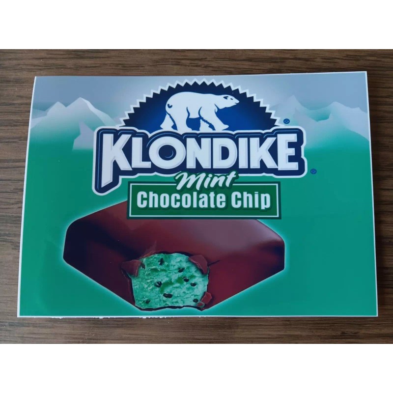 Klondike Mint Chocolate Chip Bar, Ice Cream Turck Sticker 7"x5"