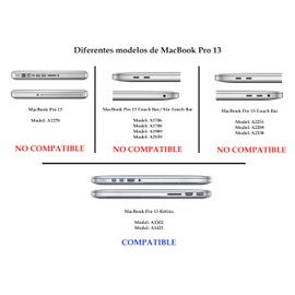 TECHNA Carcasa Case Funda Protector para MacBook Pro 13 Retina Model A1502 / A1425 Transparente Cristal