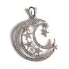 Half Phase Moon and Stars Pendant Necklace 17.5 Inches Chain