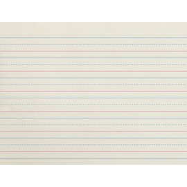 School Smart Red & Blue Newsprint Paper, 3/4 Inch Ruled, 11 x 8-1/2 Inches, 500 Sheets, White