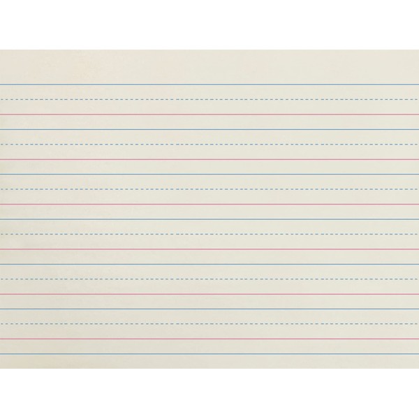 School Smart Red & Blue Newsprint Paper, 3/4 Inch Ruled,