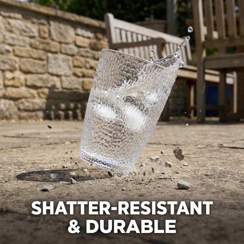 YINPIXUS Clear Acrylic Drinking Glasses Set of 6, Plastic Cups
