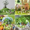 DERAYEE 10pcs Resin Luminous Wooden Elf Figurine Luminous Miniature Decoration