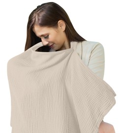Yolispa Nursing Cover for Babies, Nursing Cover Nursing Apron with Adjustable Strap, Soft and Breathable Nursing Scarf, Muslin Nursing Cover, Nursing Cover Gifts for Mother
