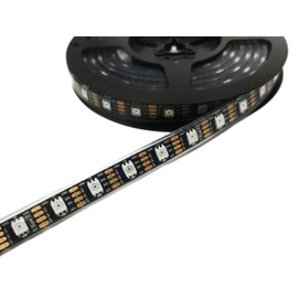 JIAANDA GS8208B/SK6813 led Pixels Strip (Upgraded WS2815) Individually Addressable RGB DC12V Input 60LED/Pixels/M LED Strip Signal Break-Point Continuous Transmission (Black PCB IP30, 16.4ft 300LEDs)