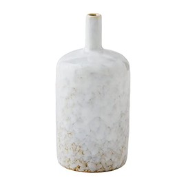 Mud Pie White Reactive Long Neck Vase, Small, 7.5" x 3.5"