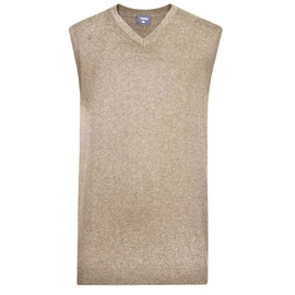 Espionage Mens Plus Size Cotton V Neck Slipover (032) in Oatmeal in 4XL