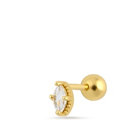 Einzelstück® Ear Piercings Akela Alani Alamea Lua Gold Vermeil I Studs Barbells I 925 Sterling Silver Premium with Real Gold Vermeil I Silver Piercing I with Zirconia Stone, Sterling Silver