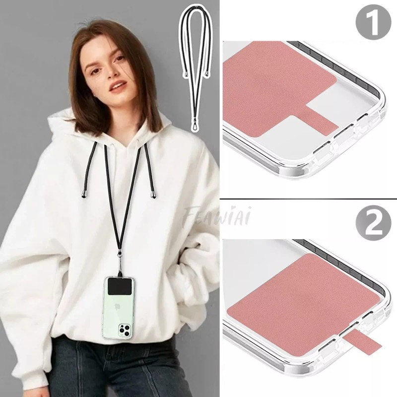 Feawiai 2pzs Correa Para Celular De Cuerpo Cruzado Ajustable Negro