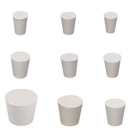 Heatigo Solid Rubber Plugs, 18 Pieces, White, Solid Rubber Plugs, Laboratory Rubber Plugs, Pipe Tank Bottle, Plug-In Sealing Plugs, Cone Hole Plugs, 9 Different Sizes 18