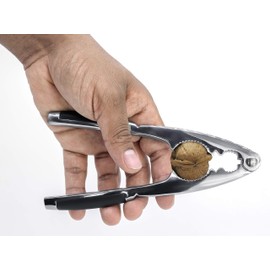 Granny's Kitchen Stainless Steel Nutcracker Made of Die-Cast Zinc - Walnut Cracker, Hazelnut Cracker, Nut Tongs Suitable for Nuts, Walnuts, Hazelnuts, Silver