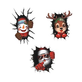 Christmas Window Clings,Window Stickers for Windows Glass,Winter Window Cling, 3D Christmas Decorations, Ideal for Decorating Glass Windows for Holiday, Winter, Home, School, and Party Events. (3)